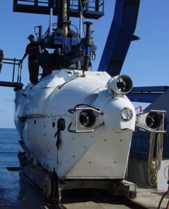 Author RS Perry and Alvin deep submersible Pacific Ocean